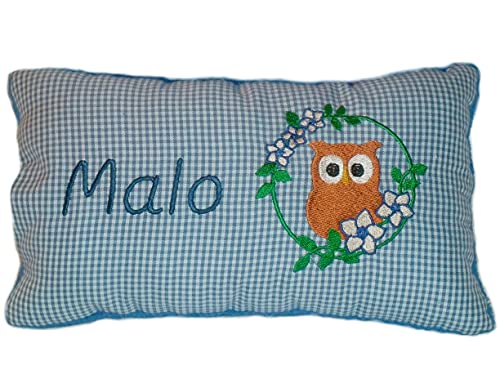 Momelie Blaues Schmusekissen * Kuschelkissen * Eule * mit Namen Bestickt * 17 x 29 cm * SK-bl_0013 Momelie Blaues Schmusekissen * Kuschelkissen * Eule * mit Namen Bestickt * 17 x 29 cm * SK-bl_0013 von Momelie