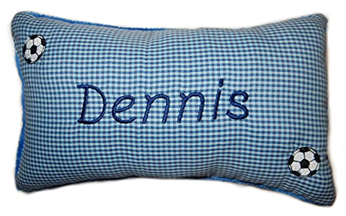 Momelie Blaues Schmusekissen * Kuschelkissen * Fußball * mit Namen Bestickt * 17 x 29 cm * SK-bl_0096 Momelie Blaues Schmusekissen * Kuschelkissen * Fußball * mit Namen Bestickt * 17 x 29 cm * SK-bl_0096 von Momelie