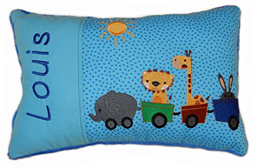 Momelie Blaues Schmusekissen * Kuschelkissen * Tierzug * mit Namen Bestickt * ca. 25 * 40 cm groß * SK-bl_0076 Momelie Blaues Schmusekissen * Kuschelkissen * Tierzug * mit Namen Bestickt * ca. 25 * 40 cm groß * SK-bl_0076 von Momelie