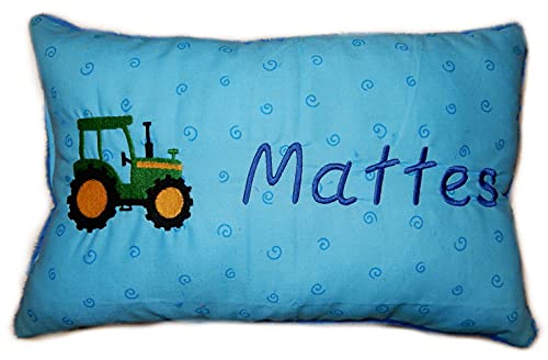 Momelie Blaues Schmusekissen * Kuschelkissen * grüner Traktor * mit Namen Bestickt * 25 x 40 cm * SK-bl_0073 Momelie Blaues Schmusekissen * Kuschelkissen * grüner Traktor * mit Namen Bestickt * 25 x 40 cm * SK-bl_0073 von Momelie