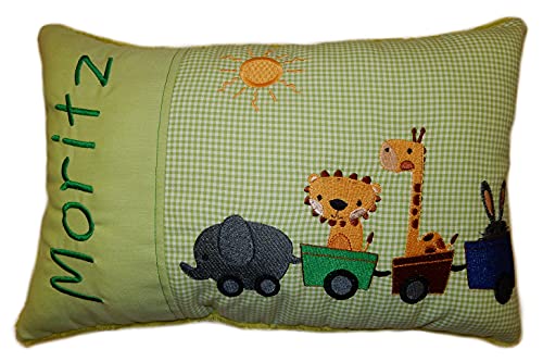 Momelie Grünes Schmusekissen * Kuschelkissen * Tierzug * mit Namen Bestickt * ca. 25 * 40 cm groß * SK-gn_0033 Momelie Grünes Schmusekissen * Kuschelkissen * Tierzug * mit Namen Bestickt * ca. 25 * 40 cm groß * SK-gn_0033 von Momelie