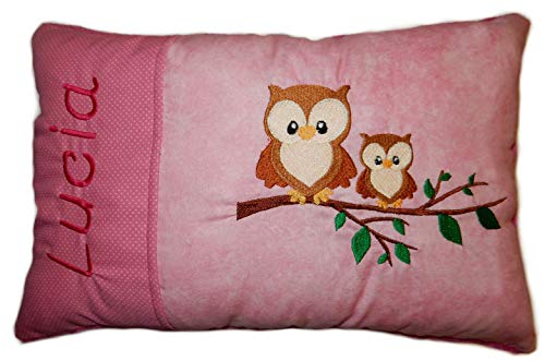 Momelie Rosa Schmusekissen * Kuschelkissen * Eulen * mit Namen Bestickt * ca. 25 * 40 cm groß * SK-pi_0136 Momelie Rosa Schmusekissen * Kuschelkissen * Eulen * mit Namen Bestickt * ca. 25 * 40 cm groß * SK-pi_0136 von Momelie