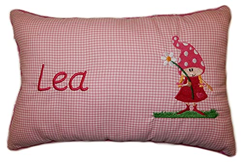 Momelie Rosa Schmusekissen * Kuschelkissen * Wichteline * mit Namen Bestickt * 17 x 29 cm * SK-pi_0062 von Momelie