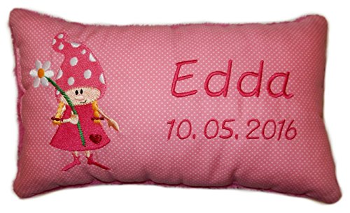 Momelie Rosa Schmusekissen * Kuschelkissen * Wichteline * mit Namen Bestickt * 17 x 29 cm * SK-pi_0089 Momelie Rosa Schmusekissen * Kuschelkissen * Wichteline * mit Namen Bestickt * 17 x 29 cm * SK-pi_0089 von Momelie