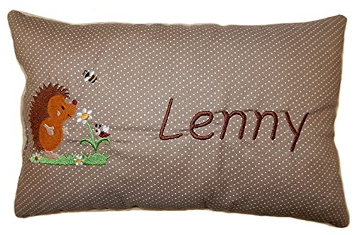 Momelie Schmusekissen in beige * Kuschelkissen * Igel * mit Namen Bestickt * 25 x 40 cm * SK-be_0024 Momelie Schmusekissen in beige * Kuschelkissen * Igel * mit Namen Bestickt * 25 x 40 cm * SK-be_0024 von Momelie