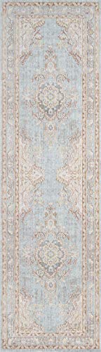 Momeni Rugs Isabella Traditioneller Medaillon-Teppich, flach, 70 x 20 cm, Blau von Momeni