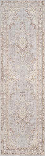 Momeni Rugs Isabella Traditioneller Medaillon-Teppich, flach, 70 x 20 cm, Grau von Momeni