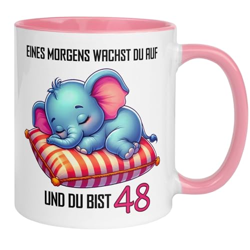 48 Geburtstag Frauen Geschenk Tasse | Eines Morgens wachst du auf und du bist 48 | Lustige Geschenk Geburtstagstasse mit Spruch 48. Geburtstag | 48ter Geburtstag - Witziges Geburtstagsgeschenk Frau von Momentals