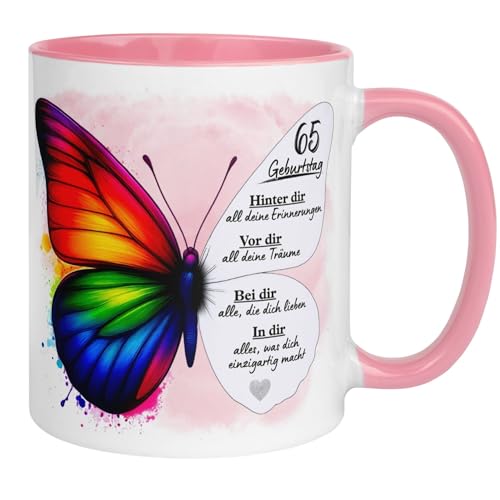 65 Geburtstag Frauen Geschenk Tasse | Schmetterling – Hinter dir Erinnerungen - vor dir Träume | Lustige Geschenk Geburtstagstasse Spruch 65. Geburtstag | 65ter Geburtstag - Geburtstagsgeschenk Frau 65 Geburtstag Frauen Geschenk Tasse | Schmetterling – Hinter dir Erinnerungen - vor dir Träume | Lustige Geschenk Geburtstagstasse Spruch 65. Geburtstag | 65ter Geburtstag - Geburtstagsgeschenk Frau von Momentals