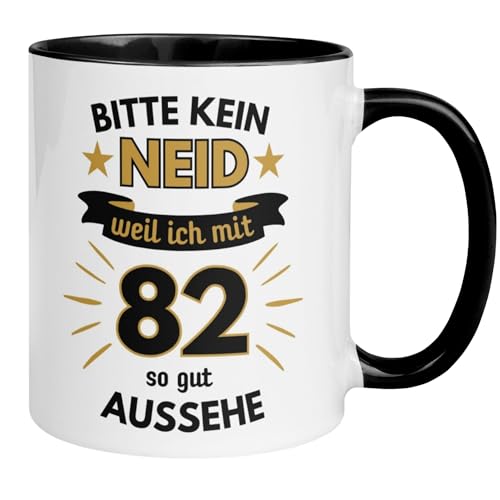 82 Geburtstag Männer Geschenk Tasse | Bitte kein Neid – weil ich mit 82 so gut aussehe | Lustige Geschenk Geburtstagstasse Spruch 82. Geburtstag | 82ter Geburtstag - Witziges Geburtstagsgeschenk Mann von Momentals