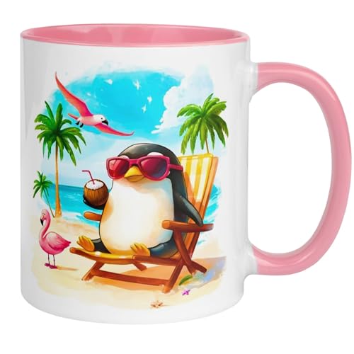 Momentals® Tasse | Pinguin am Strand & Sonnenbrille | Sommerdesign für Entspannte von Momentals