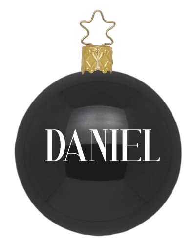 Schwarze Matte, personalisierte Weihnachtskugel, nordischer Stil, minimalistisches Weihnachten | 6cm, echtes mundgeblasenes Glasornament. (6cm, Schwarz, 1) von Momentous Things