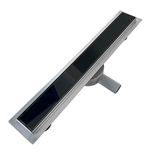 Duschrinne 60 cm Bodenablauf Duschablauf aus Edelstahl sehr flach - Siphon 360 Grad beweglich - Größen 50cm – 120cm Model B2 Glas Schwarz Duschrinne 60 cm Bodenablauf Duschablauf aus Edelstahl sehr flach - Siphon 360 Grad beweglich - Größen 50cm – 120cm Model B2 Glas Schwarz von Moments of Glass