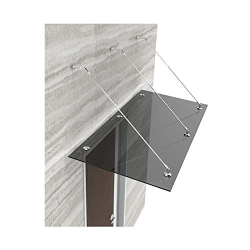 Glasvordach Vordach Türvordach Türdach 200x90 cm aus 13,14 mm starkem Verbundsicherheitsglas (VSG) mit 3 Halterungen aus Hochwertigen V2A Edelstahlbeschlägen … (Getönt) von Moments of Glass