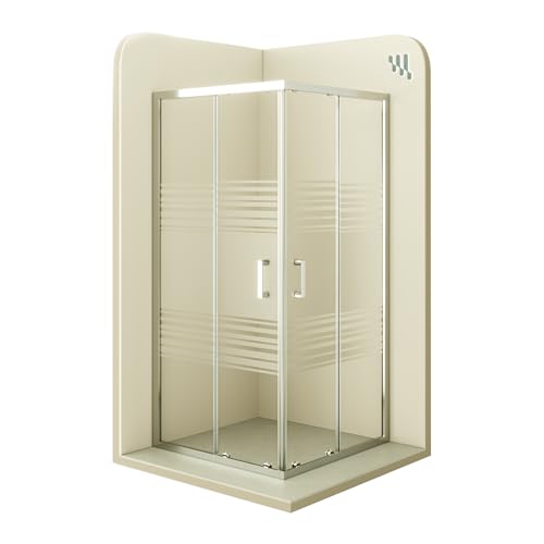 MOG Duschkabine mit Schiebetüren 70x70 cm Höhe: 180 cm Eckdusche mit Rollensystem aus 6mm teilsatiniertem ESG Glas DK77 - alle Grössen MOG Duschkabine mit Schiebetüren 70x70 cm Höhe: 180 cm Eckdusche mit Rollensystem aus 6mm teilsatiniertem ESG Glas DK77 - alle Grössen von Moments of Glass