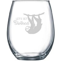 Lass Uns Faultier Weinglas Bekommen Sloth Liebhaber Geschenk Lustiges - Erhältlich Mit Stiel Oder von MomentsbyMelodie