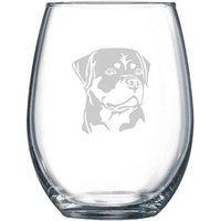 Personalisierte Rottie Rottweiler Hundeliebhaber Geschenk Weinglas - Stiel Oder Stiellos von MomentsbyMelodie