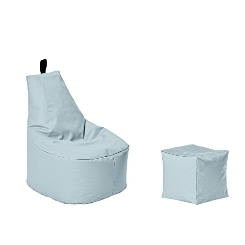 Momiralland Classic Sitzsack XL - XXL mit Hocker Sitzkissen BodenKissen Sessel In- & Outdoor geeignet Gaming Sitzsack für Erwachsene und Kinder… (Grau, XXL - Durchmesser 78 cm) von Momiralland
