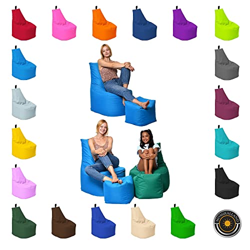 Momiralland Classic Sitzsack XL - XXL mit Hocker Sitzkissen BodenKissen Sessel In- & Outdoor geeignet Gaming Sitzsack für Erwachsene und Kinder… (Pink, XXL - Durchmesser 78 cm) von Momiralland
