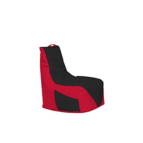 Momiralland Classic Sitzsack XXL Sitzkissen BodenKissen In- & Outdoor geeignet Gaming Sitzsack für Erwachsene und Kinder… (Rot - Schwarz, XXL - Durchmesser 78 cm - Ohne Hocker) von Momiralland