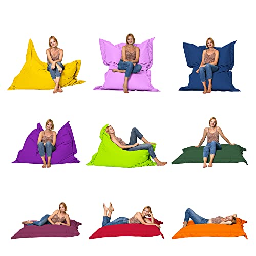 Momiralland Rechteckig Sitzsack - Indoor & Outdoor - 2 in 1 Funktion - für Relax- Momente – Riesen Sitzkissen für Kinder und Erwachsene – EPS Perlen Füllung (Türkis, Indoor & Outdoor 100 X 145 cm) von Momiralland