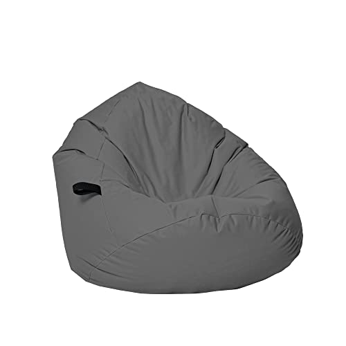 Momiralland Sitzsack Tropfenform Kastanie - für Kinder & Erwachsene – Indoor wie Outdoor da er Wasserfest ist– füllung EPS Perlen. (Anthrazit, XL - Durchmesser 77 cm für Kinder) von Momiralland