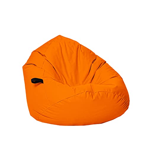 Momiralland Sitzsack Tropfenform Kastanie - für Kinder & Erwachsene – Indoor wie Outdoor da er Wasserfest ist– füllung EPS Perlen. (Orange, XXL - Durchmesser 88 cm für Erwachsene) von Momiralland