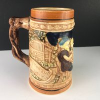Enesco Germany Bierkrug Männer Tasse Vintage Keramik Sammlerstück Mann Höhle Barware Bier Taverne von MommaofThreeMonkeys