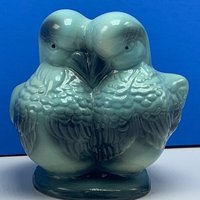Hull Planter Vase Usa Aus Skulptur Statue Figurine Zwillingspaar Vögel Türkisblau-Grüne Keramik Jahrgang Vtg Mcm Taubenschmelze Rare von MommaofThreeMonkeys