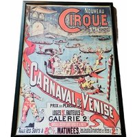 Karneval Bilderrahmen Zirkus De Venise 40x28 Cirque Nouveau Clown Kunst von MommaofThreeMonkeys