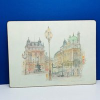 Lady Clare Placemat England Machte Vintage Mcm Vtg Tischset, Das Esszimmer London Uk Robuste Piccadilly Theaterlichtpost Ac2 Dient von MommaofThreeMonkeys