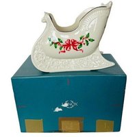 Lenox Holiday Sleigh Planter Figur Box Nib Vtg 9x7 Weihnachtsgeschenk Deko Weihnachtsmann von MommaofThreeMonkeys