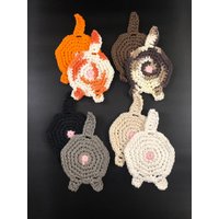 Gehäkelte Untersetzer Aus Baumwolle Kitty, Wählen Sie Ihr Eigenes Set 4 Mix von MommyAndMeCrochet18