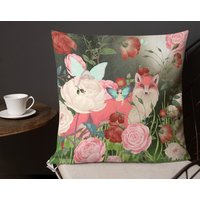 Dekokissen, Wurfkissen, Mädchenzimmer, Kissenbezug Mit Einsatz, Feen, Fuchs, Floral, Geburtstagsgeschenk, Weihnachtsgeschenk, Doppelseitig von MommyandMayhem