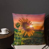 Dekoratives Kissen, Dekokissen, Landhausstil, Sonnenblume, Sonnenuntergang, Herbstdeko, Herbst Deko, Naturliebhaber, Rustikales Dekor von MommyandMayhem