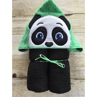 Panda-Bär-Applikation Mit Kapuze Bad, Strand, Pool-Handtuch Vertuschen 30 "x 54" Personalisierung Verfügbar von MommysCraftCreations