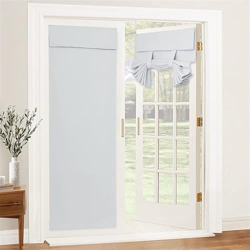 Momooda Französischer Türvorhang Blickdicht, Tür Vorhang ohne Bohren, Selbstklebender Verdunkelungsvorhang für das Fenster vor der Vordertür mit Raffhalter, 1 Paneel, Weiß, 76x203cm Momooda Französischer Türvorhang Blickdicht, Tür Vorhang ohne Bohren, Selbstklebender Verdunkelungsvorhang für das Fenster vor der Vordertür mit Raffhalter, 1 Paneel, Weiß, 76x203cm von Momooda