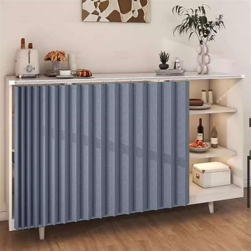Momooda Kurze Faltbare Küchenvorhänge, Sichtschutzvorhang für Regale, Verdunkelungsvorhänge für Fenster mit Selbstklebender Schiene und Haken, Blau, 80x50cm Momooda Kurze Faltbare Küchenvorhänge, Sichtschutzvorhang für Regale, Verdunkelungsvorhänge für Fenster mit Selbstklebender Schiene und Haken, Blau, 80x50cm von Momooda
