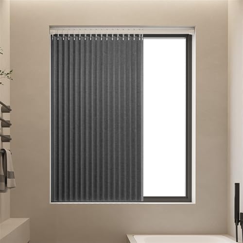 Momooda Kurze Faltbare Verdunkelungsvorhänge für das Badezimmer, Sichtschutzvorhang für Regale, Kurze Magnetvorhänge für kleine Fenster mit Haken, Grau, 200x200cm von Momooda