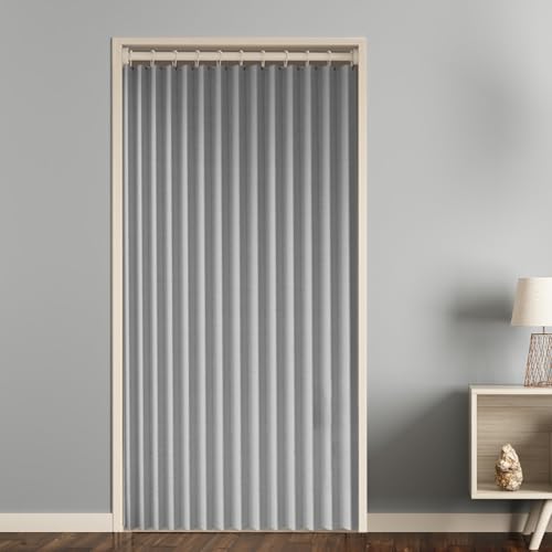 Momooda Türvorhang Blickdicht Magnetische für Türen und Schränke, Raumteiler Vorhang, Thermo Türvorhang Kälteschutz Faltvorhang für unsichtbare Türen mit Haken, 1 Stück, 220g/m², Grau, 200x200cm Momooda Türvorhang Blickdicht Magnetische für Türen und Schränke, Raumteiler Vorhang, Thermo Türvorhang Kälteschutz Faltvorhang für unsichtbare Türen mit Haken, 1 Stück, 220g/m², Grau, 200x200cm von Momooda