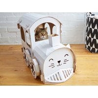 Festung Für Katze. Karton Katzenhaus Mit Balcons von MomsManufactureStore