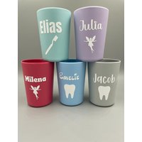 Zahnputzbecher Personalisiert Mädels Jungs Trinkbecher Kinder Zähne Zähneputzen Becher Zahnbürste von MonArtsDesign