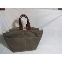 Utensilo Korb-Projekttasche-Wendetasche Mit Lederhenkel Aus Polsterstoff100% Ökotex von MonDoCrafts