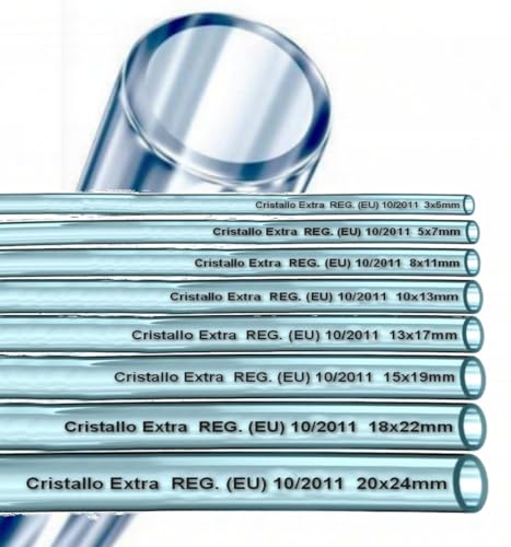 Aquariumschlauch WasserschlauchSchlauch Meterware PVC-Klar Kraftstoffschlauch Lebensmittelecht Schlauchleitung (4mm-Innen 6mm-Außen) von MonJar