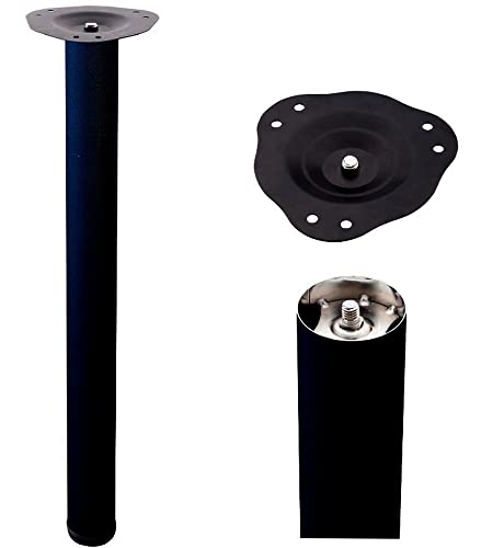 MonJar 1St. Tischbeine Möbelfuß H710mm Ø60mm Tischbein Höheverstellbar Schreibtischfüße (Black) von MonJar