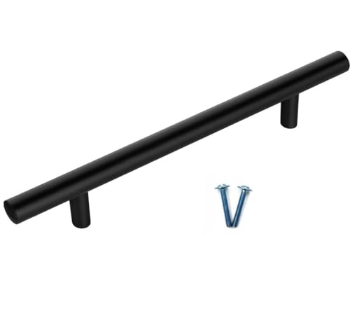 MonJar 1st. Relinggriff Stangengriff Möbelgriffe Schrankgriffe Schubladengriffe Küchengriffe Chrom (Schwarz, Bohrlochabstand 192mm) von MonJar