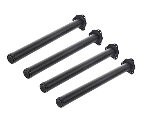 4er Set Tischbeine Ø60mm Schreibtischfüße Tischfüße Stabil, Höhenverstellbar Höhe 820 mm + 30 mm inkl. Befestigungsmaterial (Schwarz Höhe 820mm) von MonJar