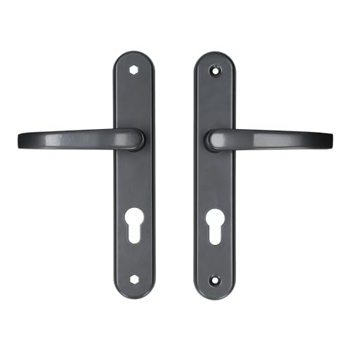 MonJar Langschild Türbeschlag Türdrücker Türgriff Türklinke Drückergarnitur Links Rechts Graphit 90mm (PZ-Profilzylinder) von MonJar