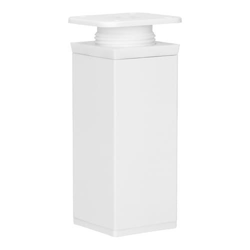 MonJar Möbelfüße Stellfuß Verstellbar Kommodenfuß Schranfuße Bettfüße Aluminium 40x40mm Weiß (Höhe 15cm) von MonJar