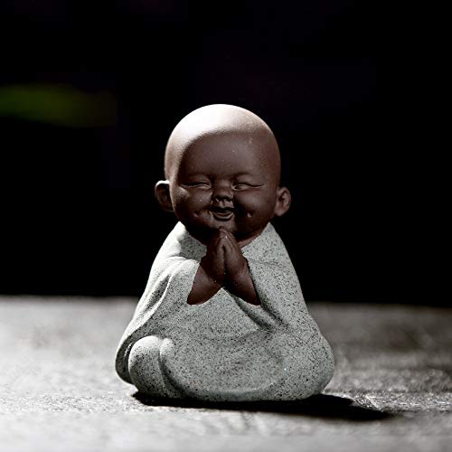 Keramik Nette Buddha Statue Mönch Figur Kreative Baby Bastelpuppen Ornamente Geschenk Klassisch Zarte Keramik Kunsthandwerk Tee Zubehör Kleines Entzückendes Geschenk Beste Wünsche Geschenk(Stil 7) von MonLiya